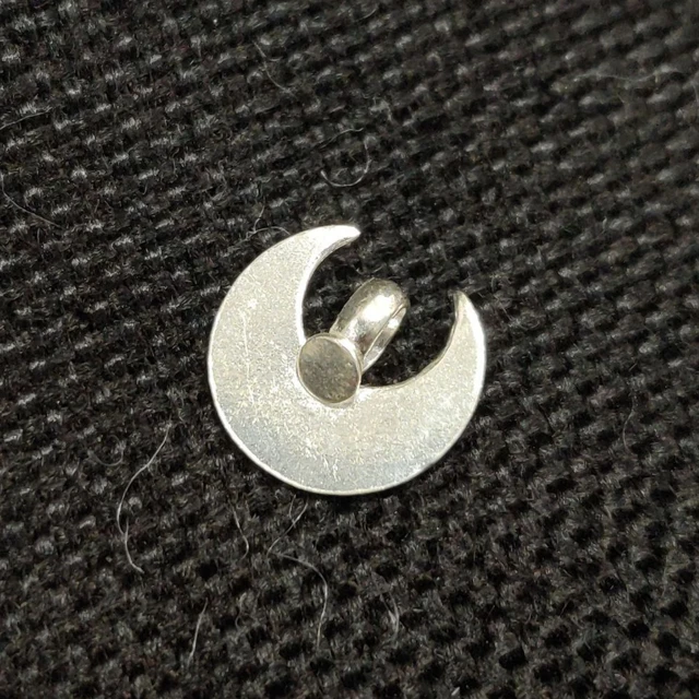 Solid Silver Half Moon Piece Silver/Chandi Ka Tukra Round Pendant/Locket Nazar Locket for Babies - 99% PURE SILVER