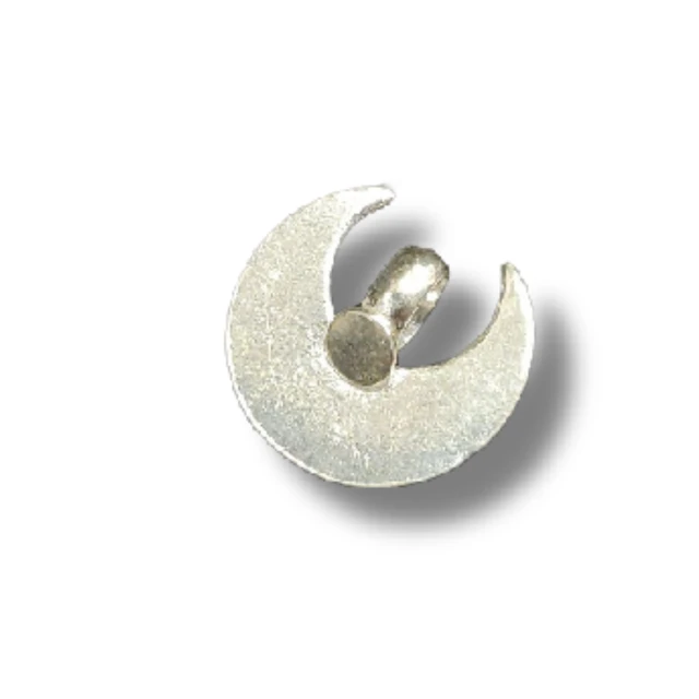 Solid Silver Half Moon Piece Silver/Chandi Ka Tukra Round Pendant/Locket Nazar Locket for Babies - 99% PURE SILVER