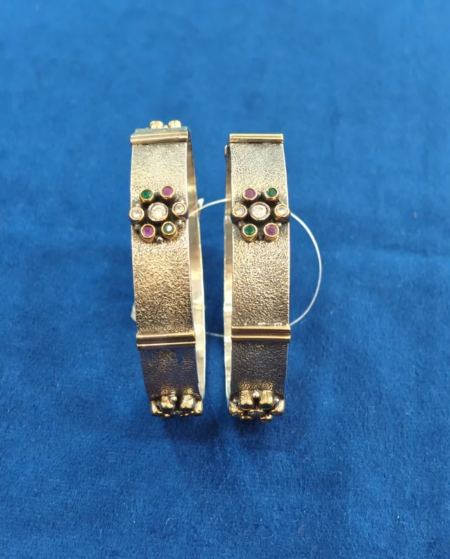 925 STERLING SILVER LADIES KADA OXIDISED - SILVER BANGLES, 61 GM