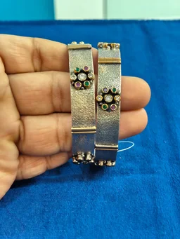 925 STERLING SILVER LADIES KADA OXIDISED - SILVER BANGLES, 61 GM