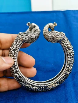 925 STERLING SILVER LADIES KADA OXIDISED - SILVER BANGLES, 30 gm