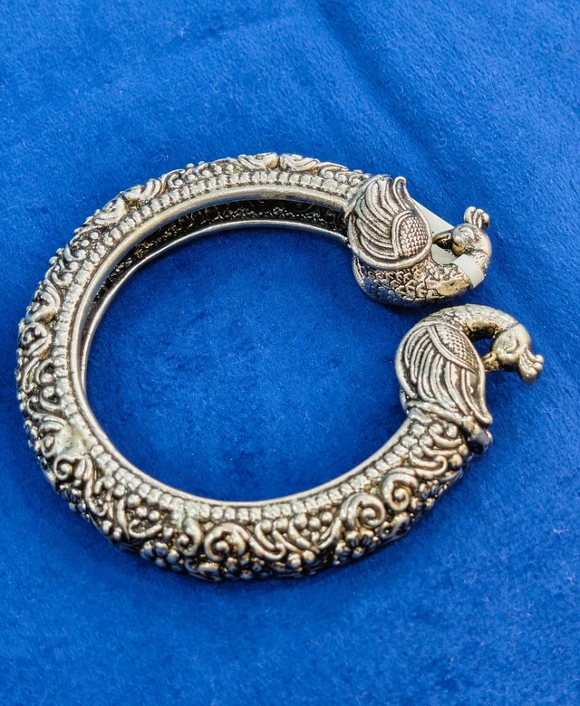 925 STERLING SILVER LADIES KADA OXIDISED - SILVER BANGLES, 30 gm