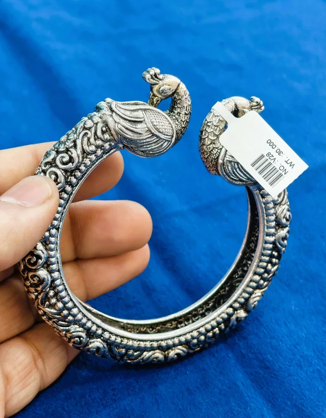 925 STERLING SILVER LADIES KADA OXIDISED - SILVER BANGLES, 30 gm
