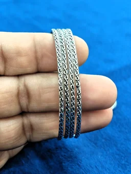 925 STERLING SILVER LADIES KADA OXIDISED - SILVER BANGLES, 30 GM