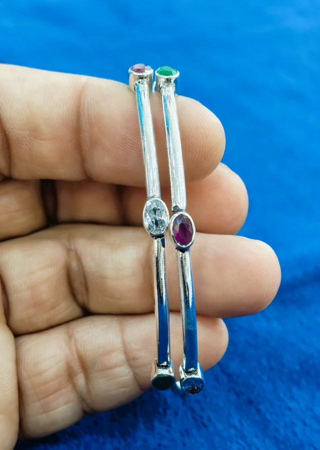 925 STERLING SILVER LADIES KADA BANGLES - SILVER BANGLES, 26 GM