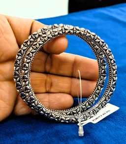 925 OXIDISED SILVER LADIES KADA - SILVER BANGLES, 50.700