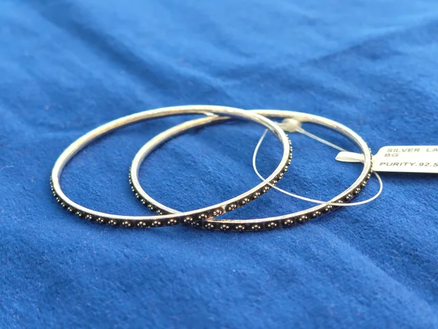 925 OXIDISED SILVER LADIES KADA - SILVER BANGLES, 15.800