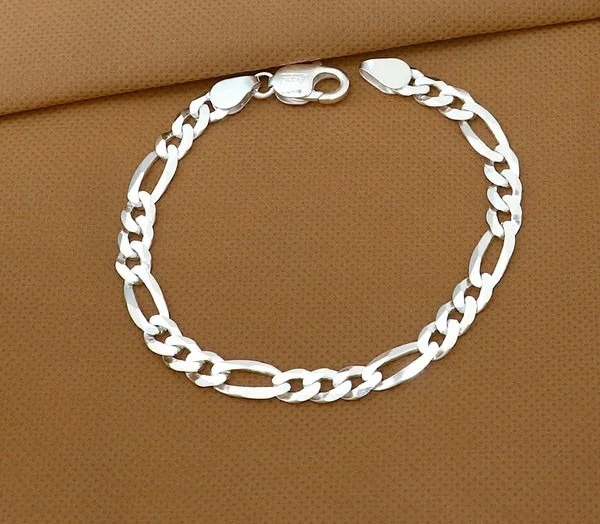 Bharat Jewellers 92.5% Hallmark Sterling Silver Mens Bracelets Tendulkar Style - 22 grams