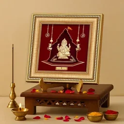 24k Gold Sheet Ganesha Frame Artwork - M7 - LORD GANESHA FRAMES