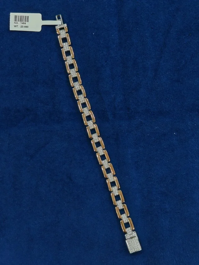 Sterling Silver Mens Rolex Bracelets In 92.5% Pure Silver With Rose Gold Finish