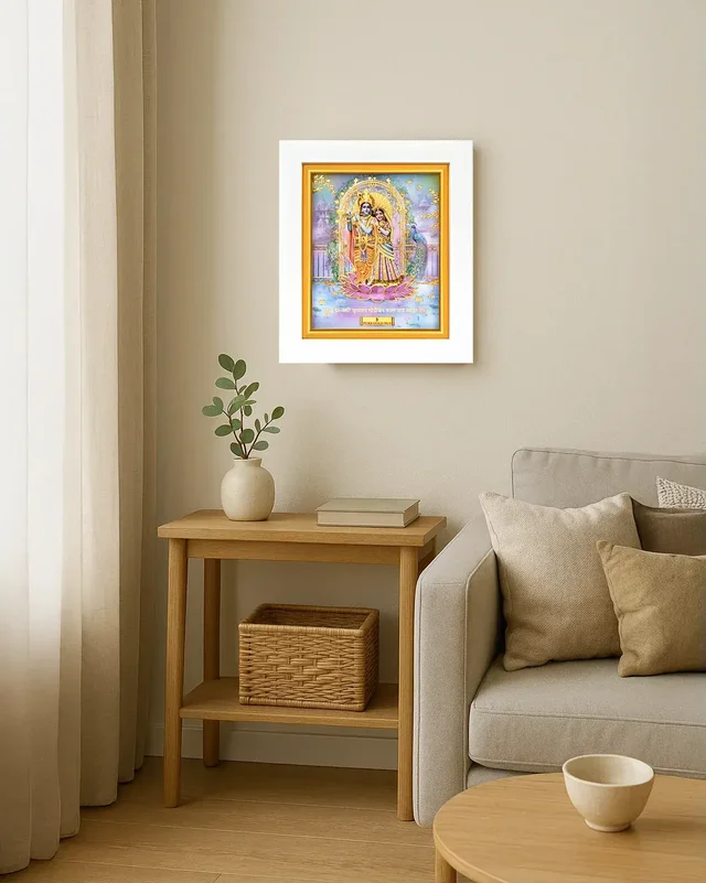 24k Gold Radha Krishna Frame - S7 - LORD RADHA KRISHNA