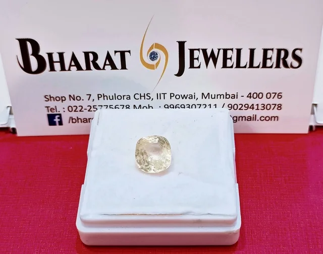 7.Carat 8.75 Ratti Lab Certified Unheated Untreated Natural Ceylon Yellow Sapphire - CEYLON YELLOW SAPPHIRE, 7 ct