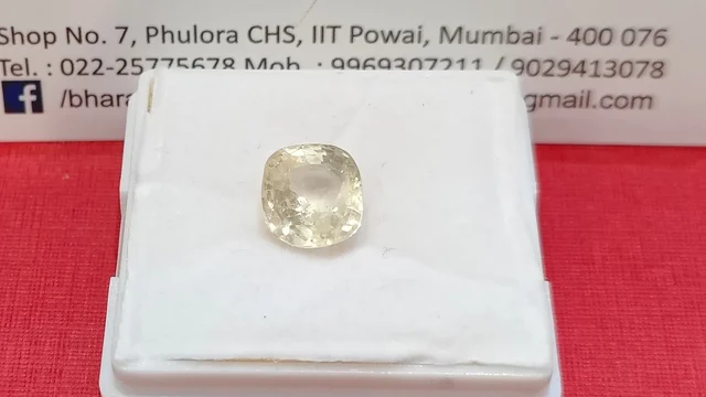 7.Carat 8.75 Ratti Lab Certified Unheated Untreated Natural Ceylon Yellow Sapphire - CEYLON YELLOW SAPPHIRE, 7 ct