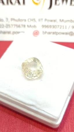 7.Carat 8.75 Ratti Lab Certified Unheated Untreated Natural Ceylon Yellow Sapphire - CEYLON YELLOW SAPPHIRE, 7 ct