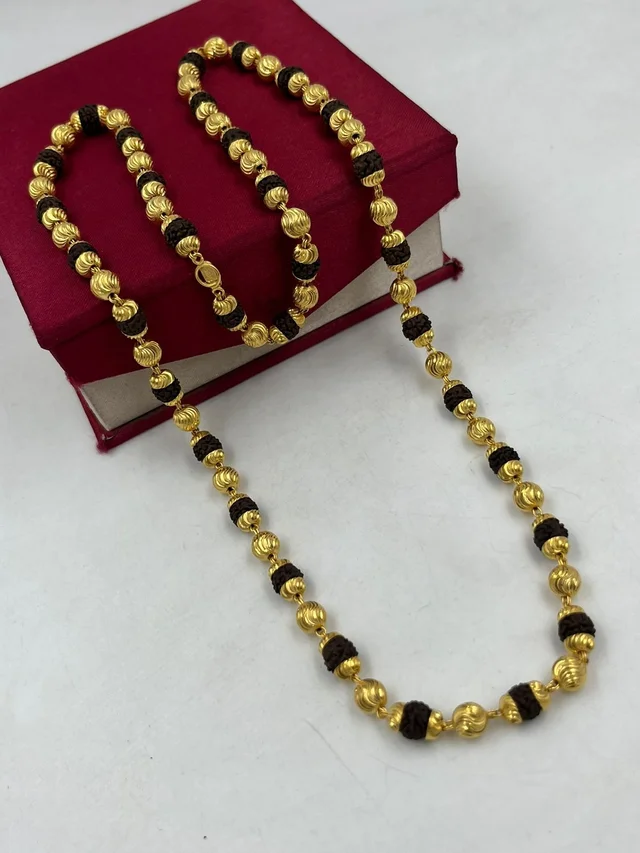 22KT 916 Hallmark Gold Rudraksh Mala - 22KT, 20 gm