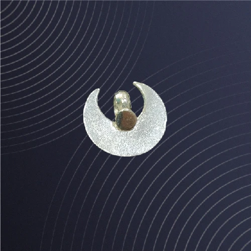 Solid Silver Half Moon Piece Silver/Chandi Ka Tukra Round Pendant/Locket Nazar Locket for Babies - 99% PURE SILVER