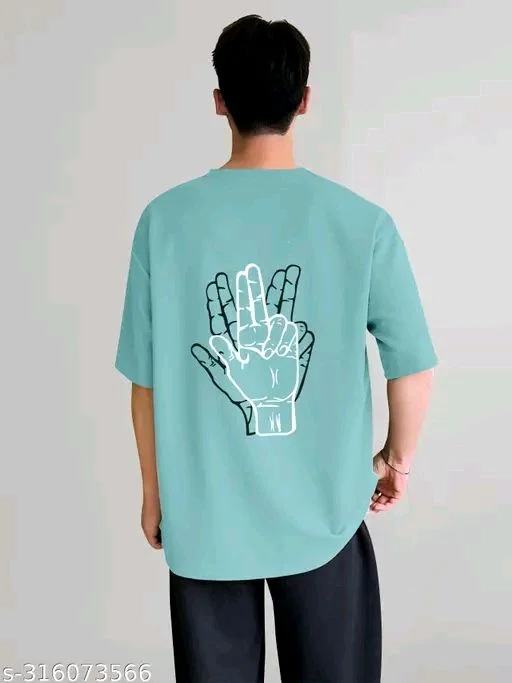 Over Sized T- Shirt - Aquamarine Blue, Xl