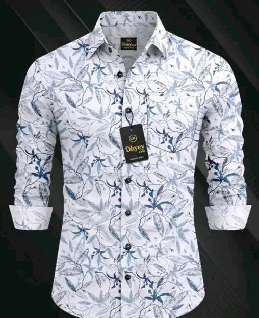 Stylish Printed Full Sleeve Shirt for Men - L