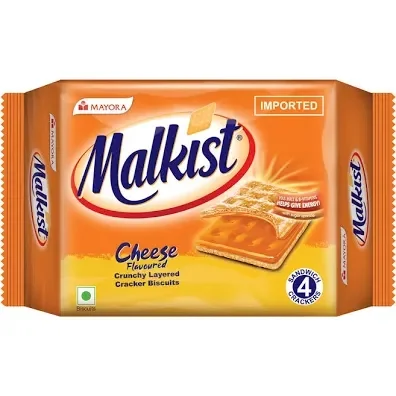 Mayora Malkist Cheese Flavoured Crunchy Layered Cracker Biscuits 