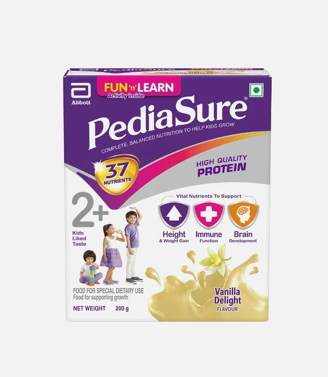 PediaSure Health and Nutrition Drink Powder for Kids Growth Vanilla Flavour Pouch