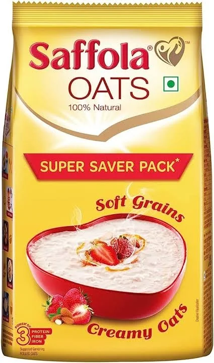 Saffola Oats | Rolled Oats | Delicious Creamy Oats | 100% Natural | High Protein & Fibre | Healthy Cereal for weight loss | 