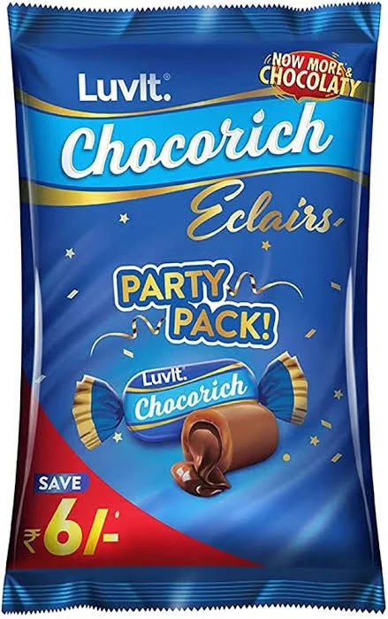LuvIt. Chocorich Classic Eclairs Chocolate | Birthday Party Pack