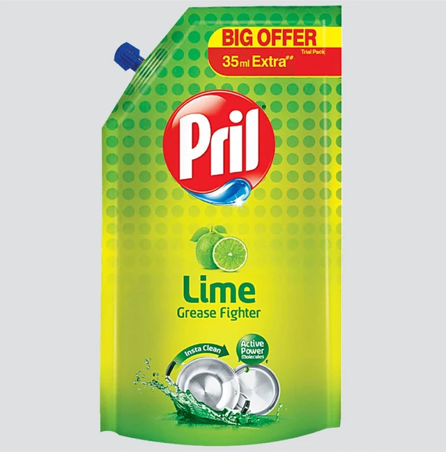 Pril Lime Grease Fighter Dishwash Liquid Pouch