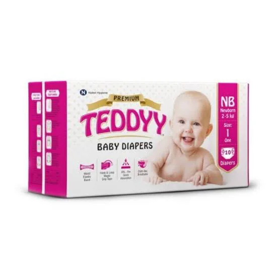 TEDDYY Premium Baby Diapers | NB Newborn | 2-5kg | 
