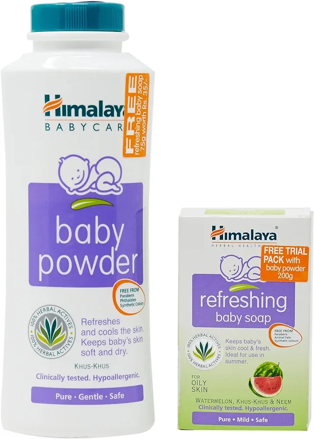 Himalaya Baby Powder With Free Refreshing Baby Soap 75g