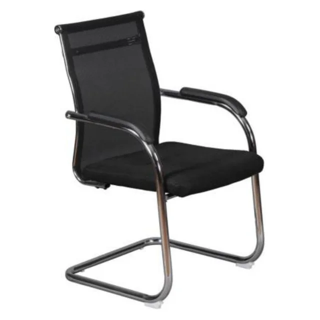Restomatt Fabric Office Visitor Chair (Black, Pre-assembled)