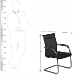 Restomatt Fabric Office Visitor Chair (Black, Pre-assembled)