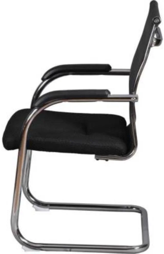 Restomatt Fabric Office Visitor Chair (Black, Pre-assembled)