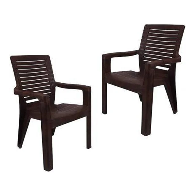 Restomatt Perfect Homes Relax Plastic Outdoor Chair (Brown, Set of 2, DIY(Do-It-Yourself)) - Brown