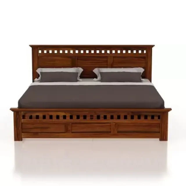Restomatt Seesham Wood Bed With Box Storage Solid Wood King Box Bed (Finish Color - Brown, Delivery Condition - DIY(Do-It-Yourself)) - 78x72
