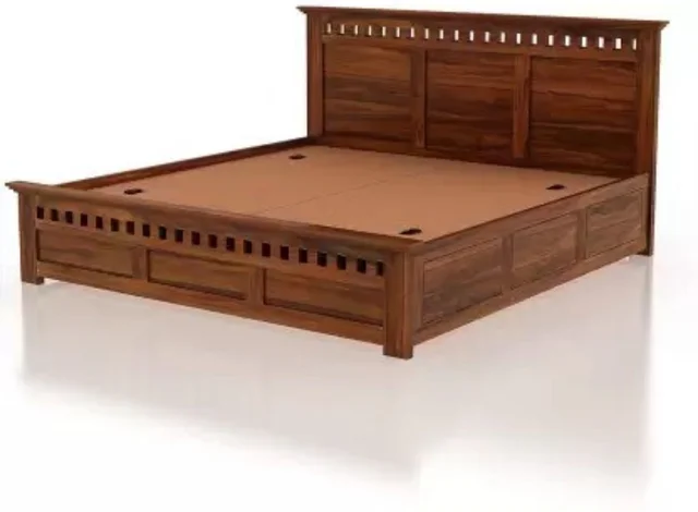 Restomatt Seesham Wood Bed With Box Storage Solid Wood King Box Bed (Finish Color - Brown, Delivery Condition - DIY(Do-It-Yourself)) - 78x72