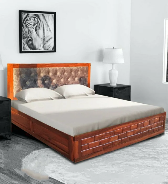 Restomatt Seesham Wood Bed With Storage Solid Wood King Box Bed (Finish Color - Brown, Delivery Condition - DIY(Do-It-Yourself)) - 72x72