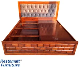 Restomatt Seesham Wood Bed With Storage Solid Wood King Box Bed (Finish Color - Brown, Delivery Condition - DIY(Do-It-Yourself)) - 72x72