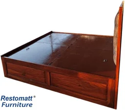 Restomatt Seesham Wood Bed With Storage Solid Wood King Box Bed (Finish Color - Brown, Delivery Condition - DIY(Do-It-Yourself)) - 72x72