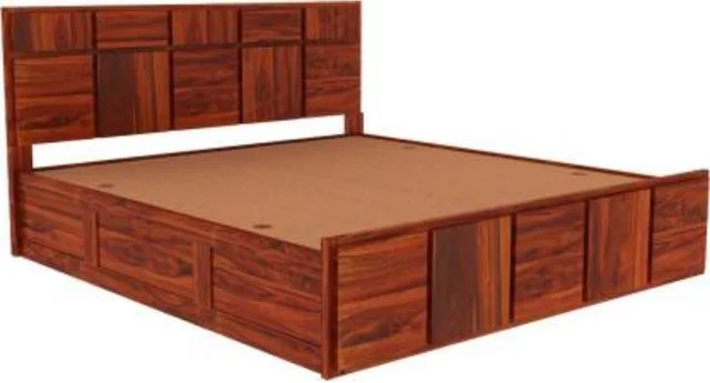 Restomatt Solid Wood King NA Bed (Finish Color - Honey Oak Finish, Delivery Condition - DIY(Do-It-Yourself)) - 72x72
