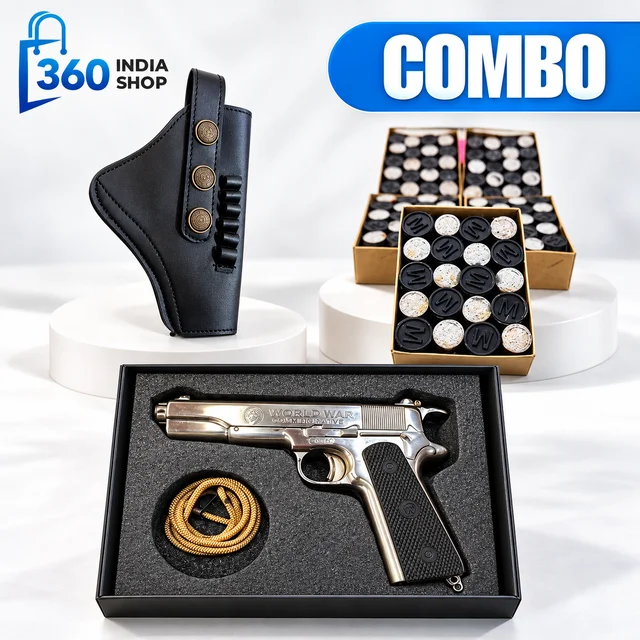 World War Silver Sound Gun | Combo Price | Cork Gun For Diwali & Other Occassions - Silver