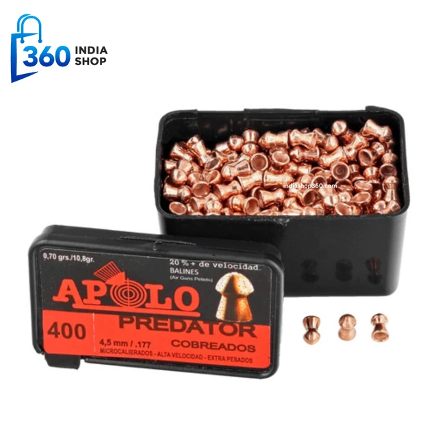 Apolo Predator Copper AirGun Pellets .177/4.5 mm, 400 pcs 0.70g/10.0gr - Copper