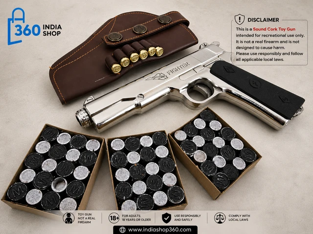 Fighter Antique Sound Cork Toy Gun with Leather-Style Holster