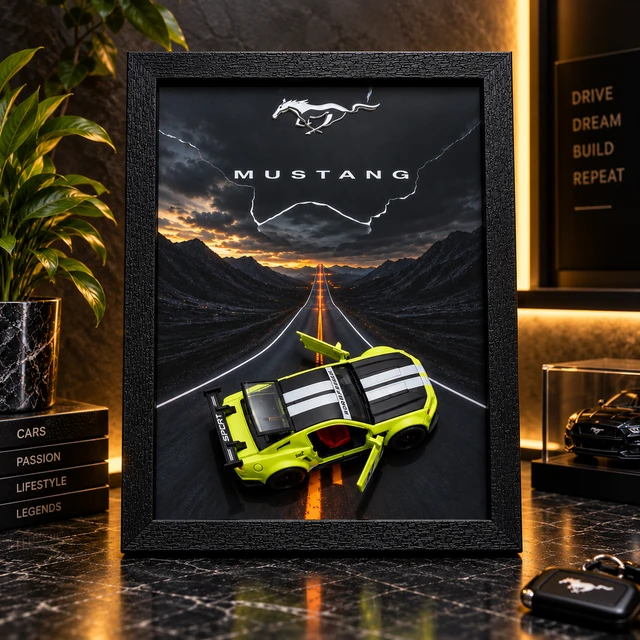 Ford Mustang GT 3D Diecast Car Wall Frame