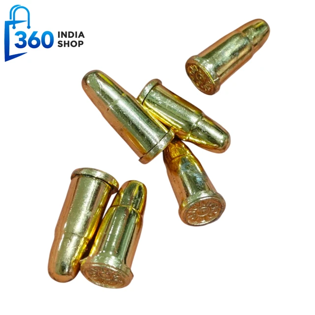 20 9MM Fake Dummy Metallic Bullets - Gold