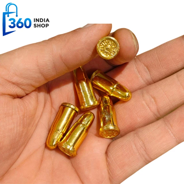 20 9MM Fake Dummy Metallic Bullets - Gold