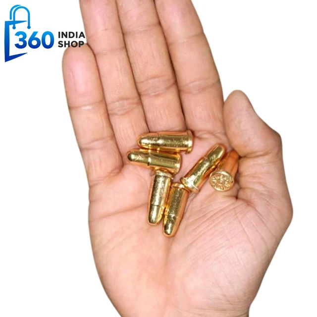 20 9MM Fake Dummy Metallic Bullets - Gold