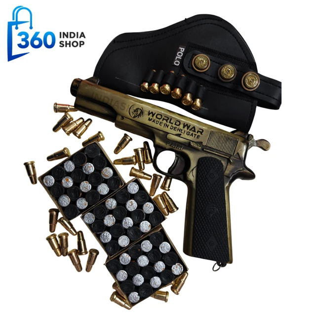 World War Brass Sound Cork Gun With Dummy Golden Bullets