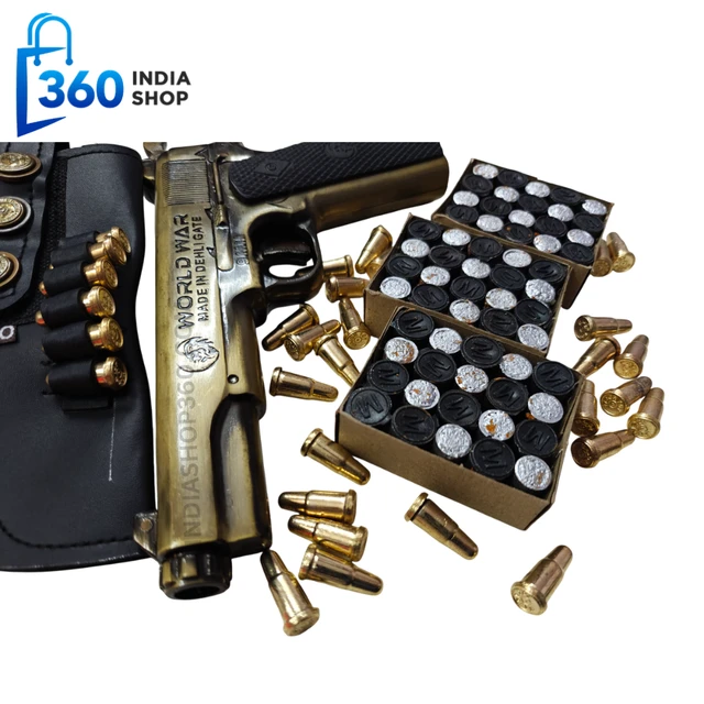 World War Brass Sound Cork Gun With Dummy Golden Bullets