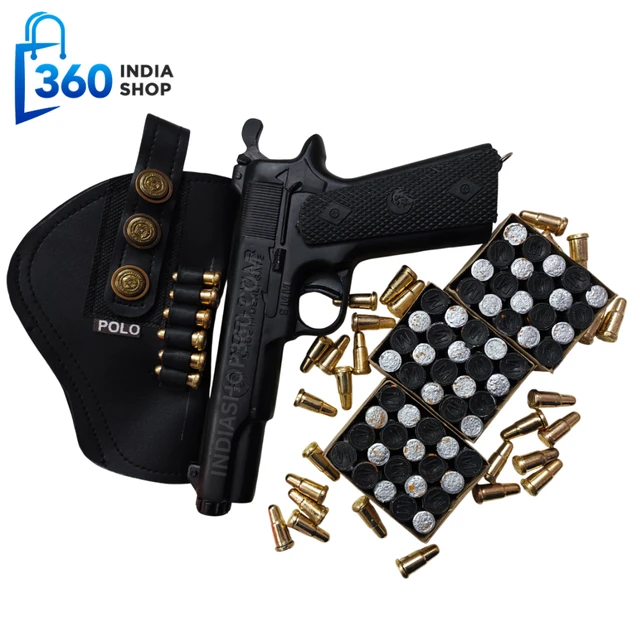 World War Black Sound Gun | Combo Price | Cork Gun With 6 Golden Bullets - Black