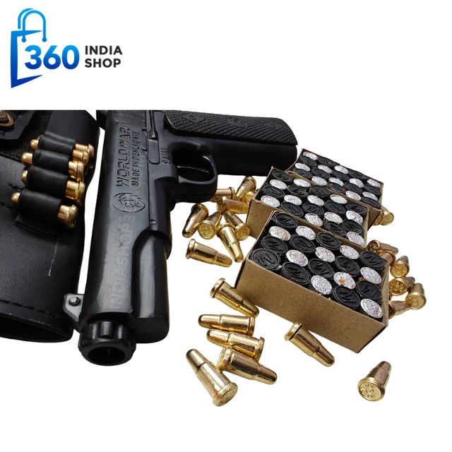 World War Black Sound Gun | Combo Price | Cork Gun With 6 Golden Bullets - Black